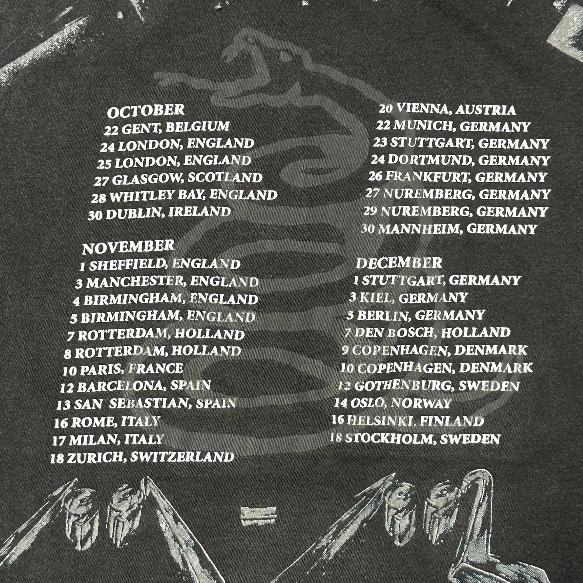 Vintage Metallica 1991 European Tour Graphic T-Shirt Size L FAIF.CA 