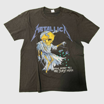 Vintage Metallica Skeleton puss head Graphic T-Shirt Size L 80s FAIF.CA 