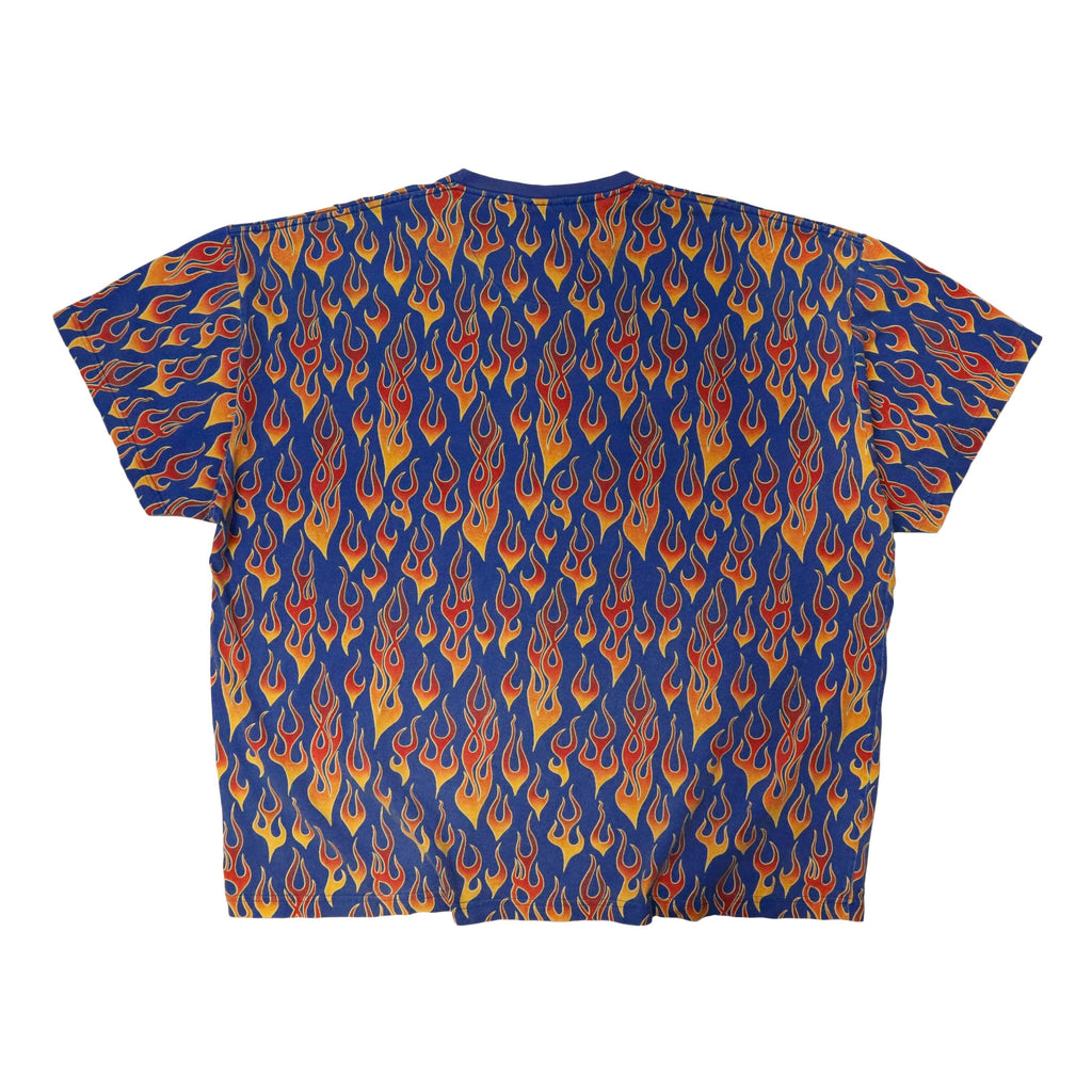 Vintage No Boundaries Flame Print Eightball Graphic T-Shirt Size XXXL FAIF.CA 