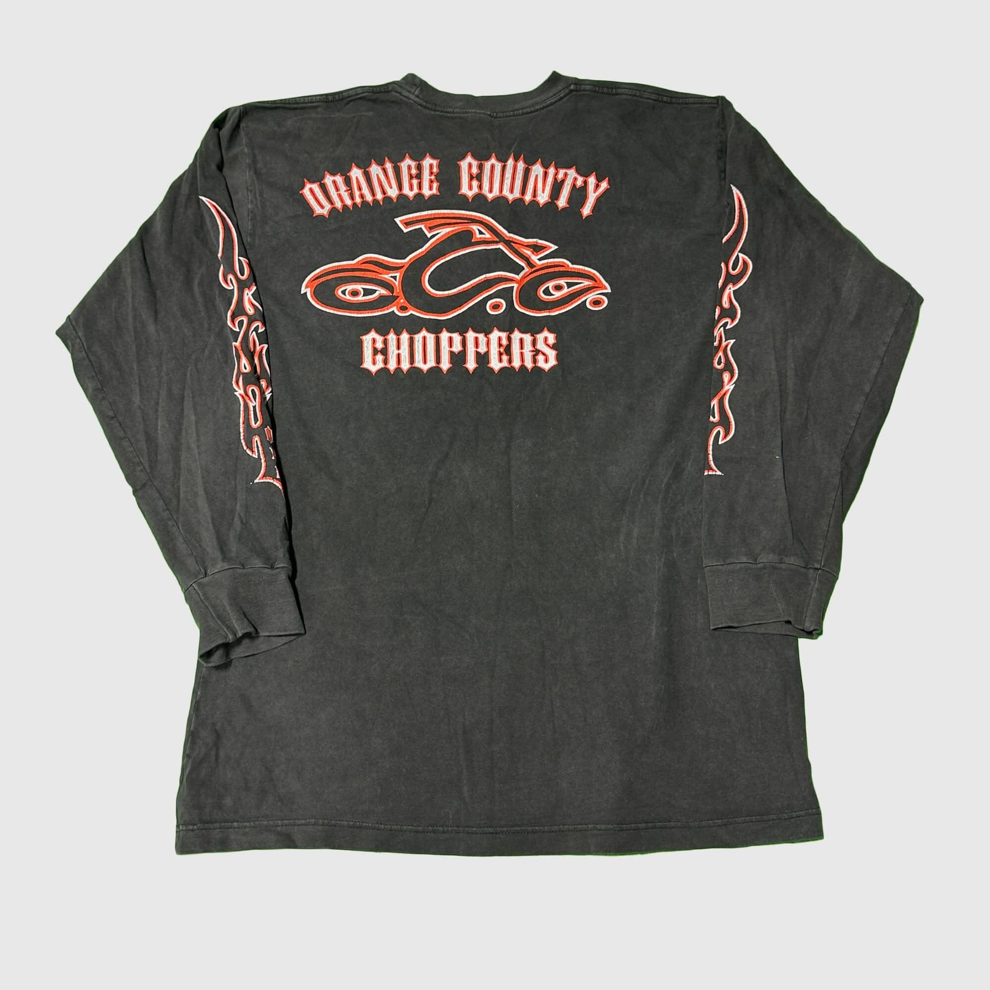 Vintage Orange County Choppers Flame Sleeve Long Sleeve T-Shirt