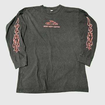 Vintage Orange County Choppers Flame Sleeve Long Sleeve T-Shirt Size XL FAIF.CA 