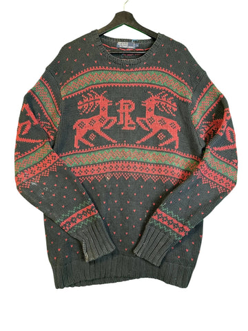 Vintage Polo Patterned Knit Sweater Size- L SWEATER OTHER 