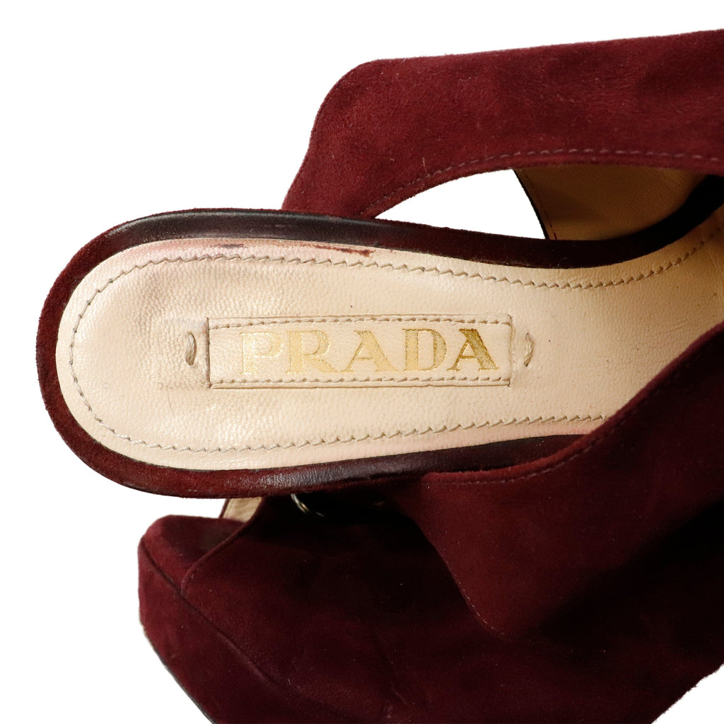 Vintage Prada Red Velvet Heels Size 35.5 Prada 