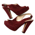 Vintage Prada Red Velvet Heels Size 35.5 Prada 