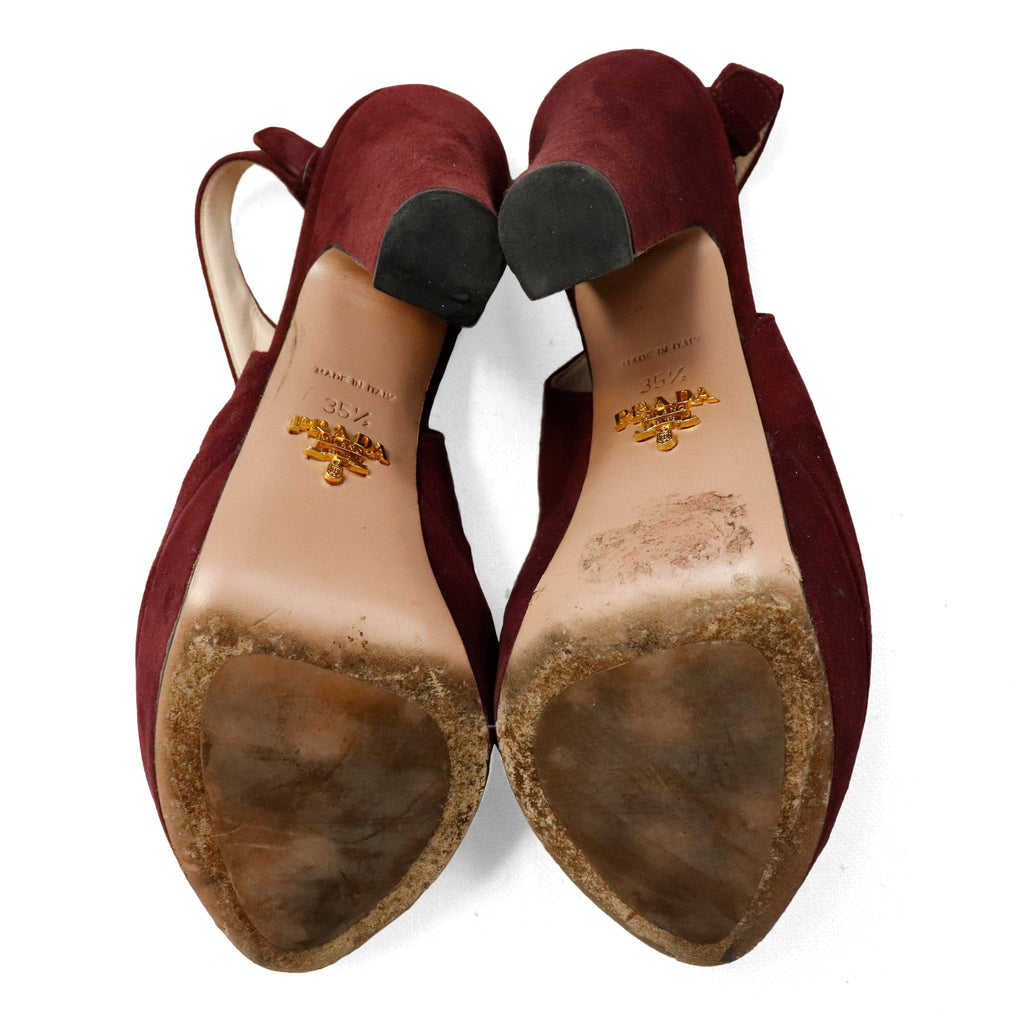 Vintage Prada Red Velvet Heels Size 35.5 Prada 
