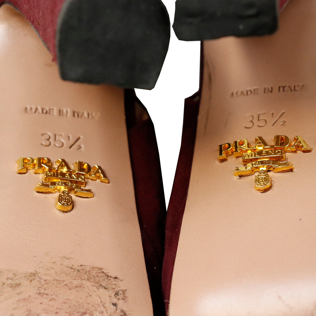 Vintage Prada Red Velvet Heels Size 35.5 Prada 