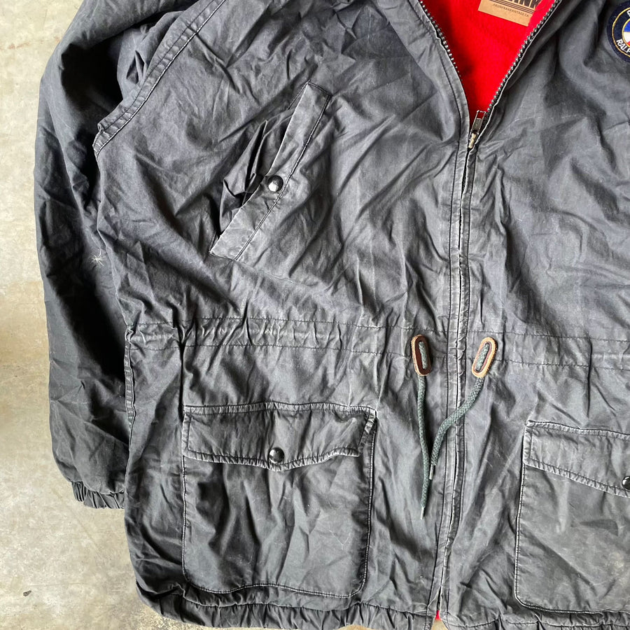 Vintage Ralph Lauren Polo 1989 Cookie Patch Black Parka Jacket Sz L jacket POLO RALPH LAUREN 