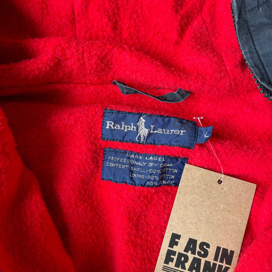 Vintage Ralph Lauren Polo 1989 Cookie Patch Black Parka Jacket Sz L jacket POLO RALPH LAUREN 