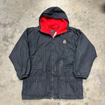 Vintage Ralph Lauren Polo 1989 Cookie Patch Black Parka Jacket Sz L jacket POLO RALPH LAUREN 