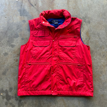 Vintage Ralph Lauren Polo 80s Red Utility Vest Sz M vest POLO RALPH LAUREN 
