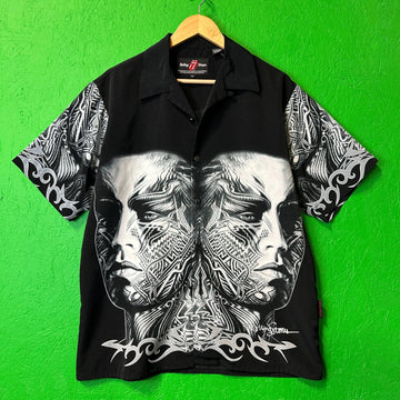 Vintage Rolling Stones Tattoo You Button Up Shirt Tshirt Size M T-Shirt OTHER 