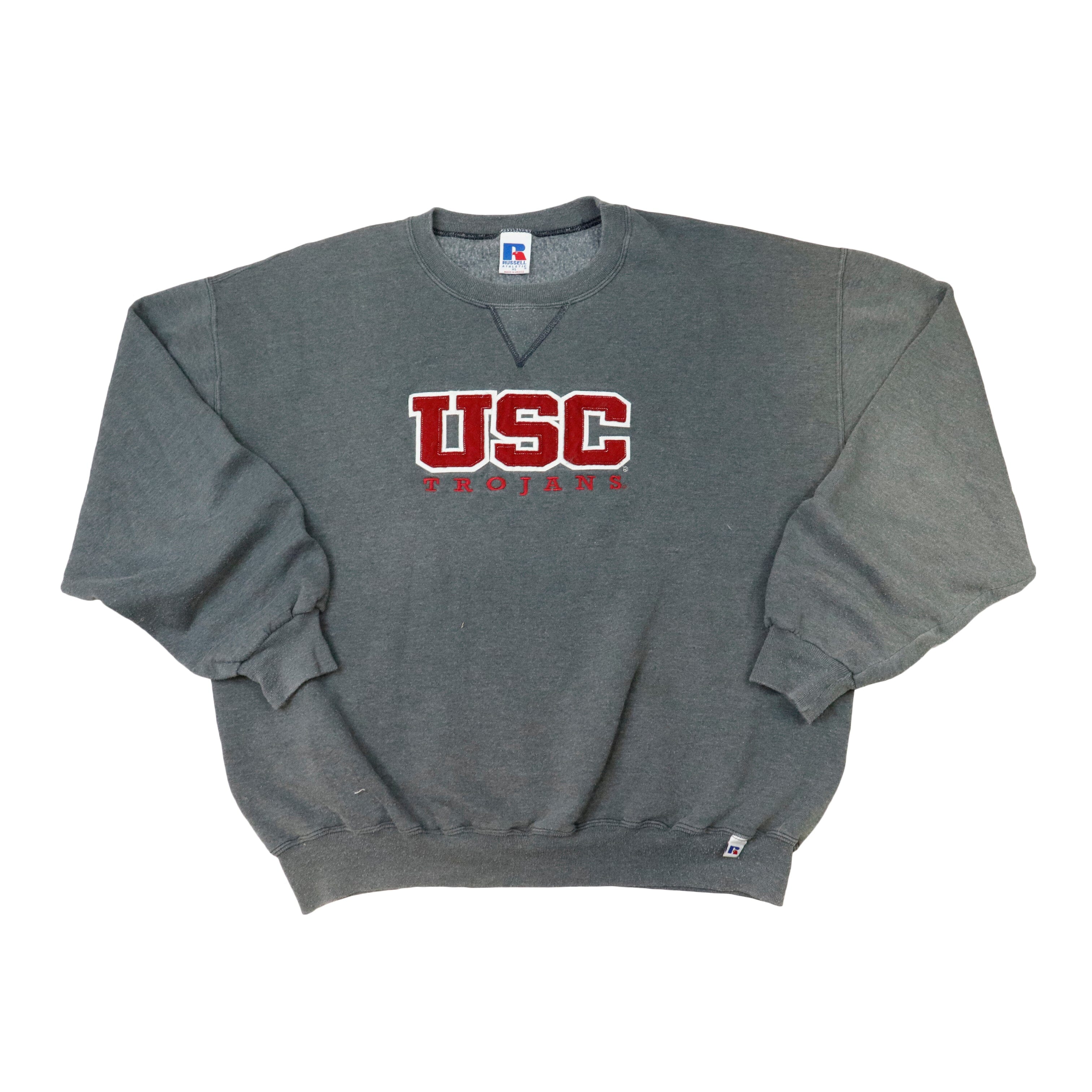 Vintage Russel USC Trojans Grey Crewneck Size XL Russell Athletic 