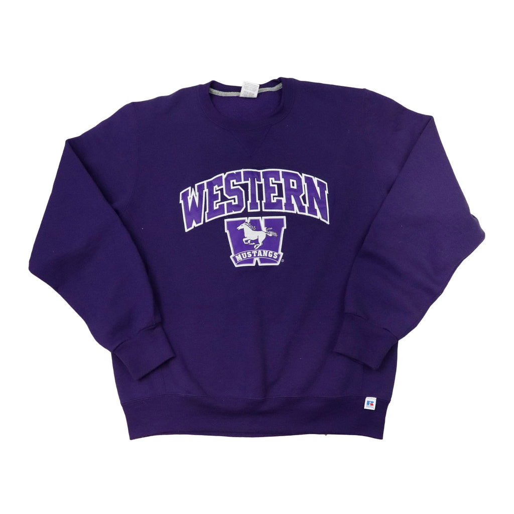 Vintage Russel Western Mustangs Purple Crewneck Size M Russell Athletic 