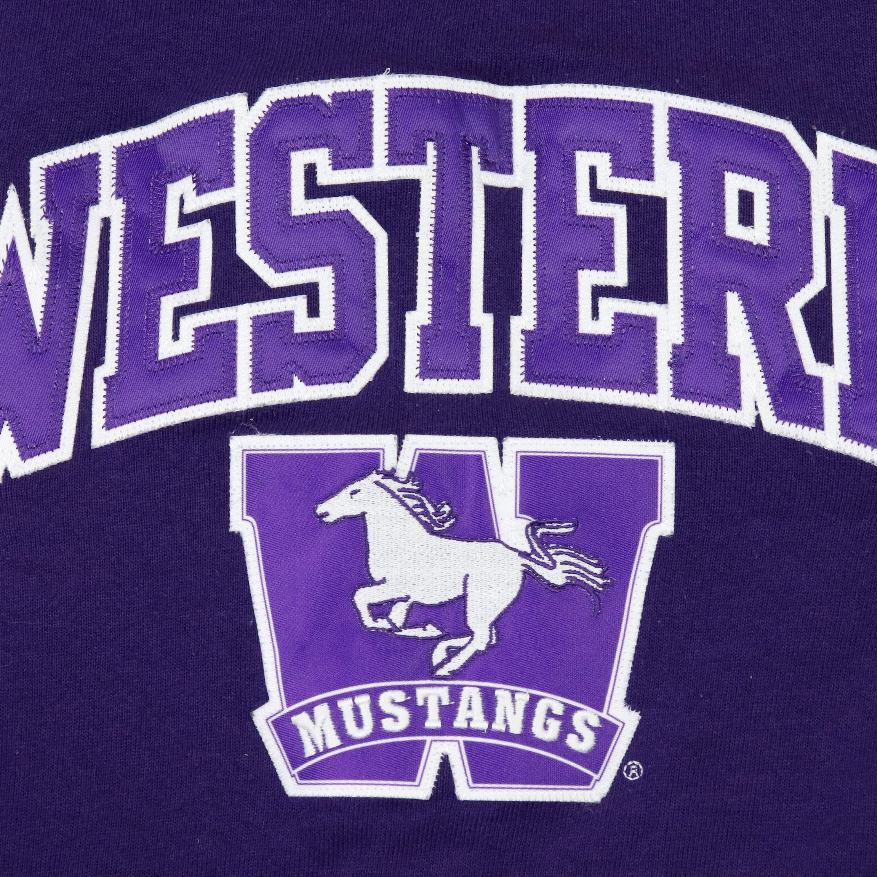 Vintage Russel Western Mustangs Purple Crewneck Size M Russell Athletic 