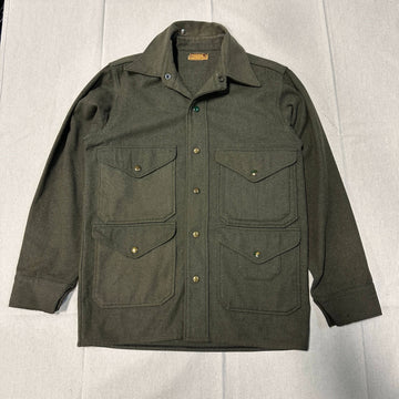 Vintage Sportclad Olive Wool Mackinaw Jacket Size Large Hunting Cruiser Filson style FAIF.CA 