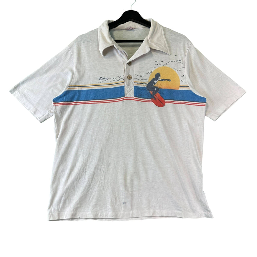 Vintage Sprint Surfer Button Up Tee Size - XL T-Shirt OTHER 