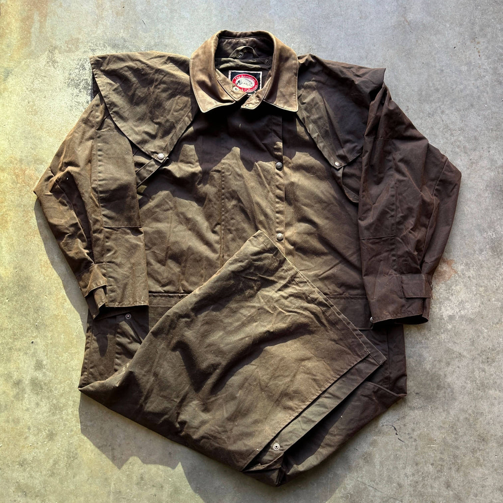 Vintage The Australian Outback Collection Brown Oilskin Duster