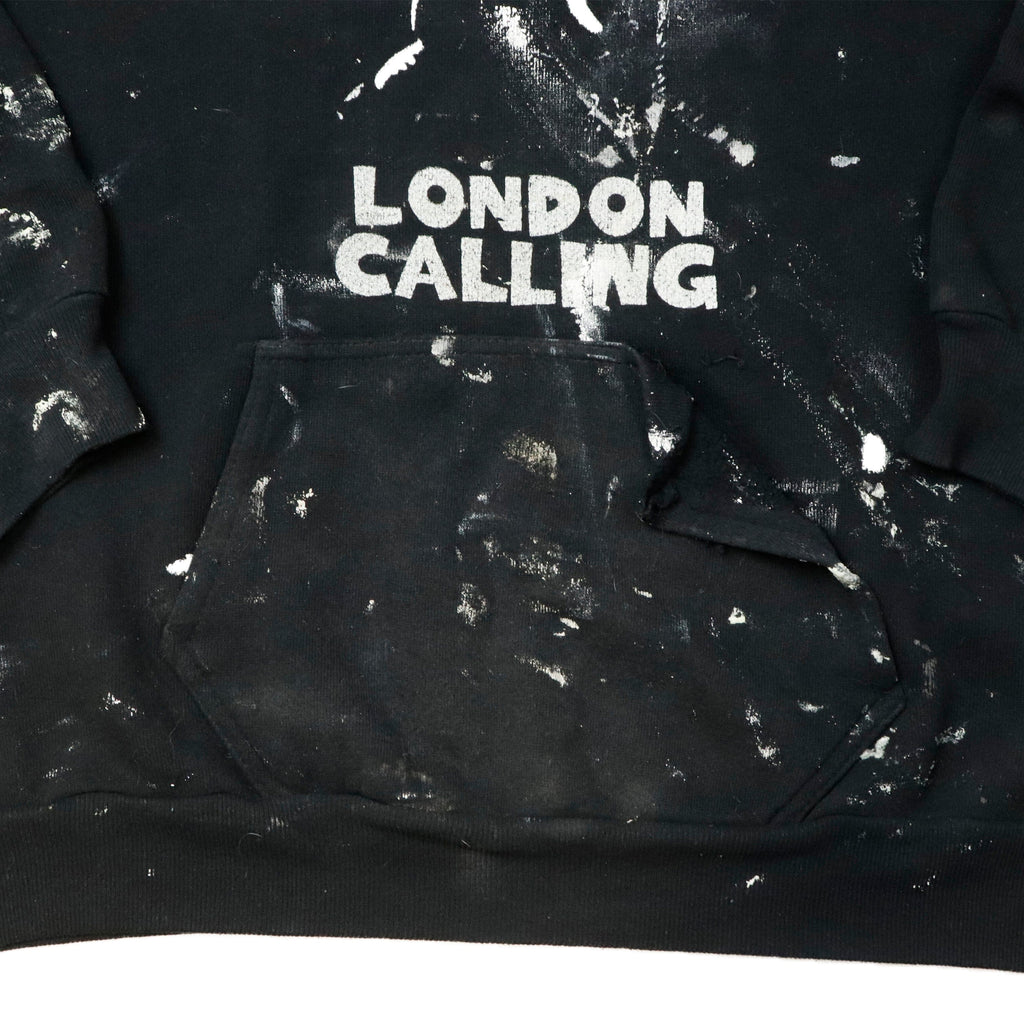 Vintage The Clash London Calling Graphic Hoodie Size Large Distressed Ash 