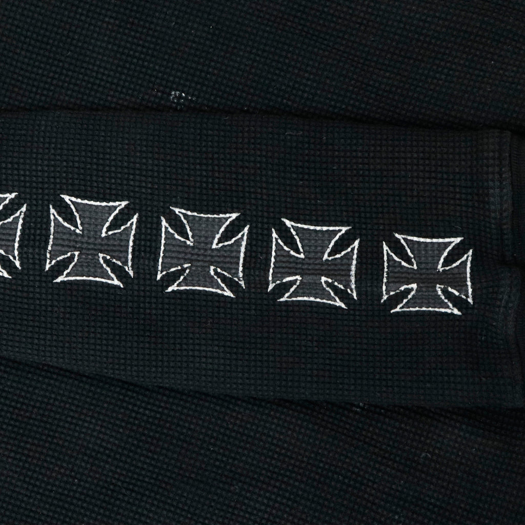 Vintage Third Rail Iron Cross Graphic Thermal Long Sleeve Shirt Size M R 