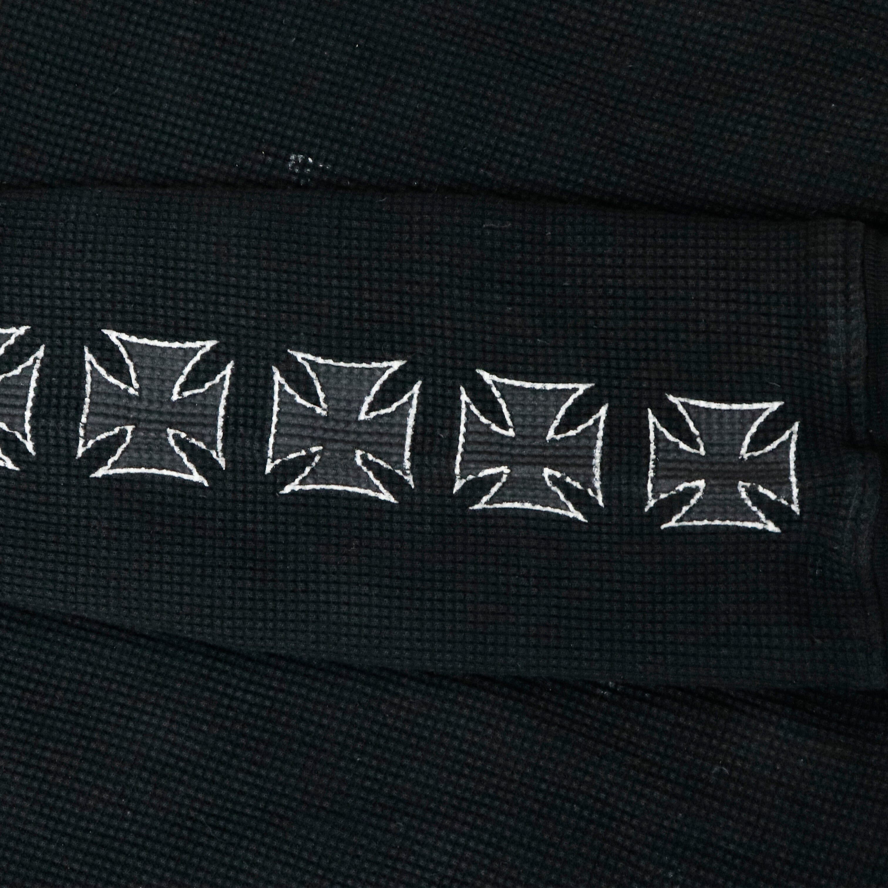 Vintage Third Rail Iron Cross Graphic Thermal Long Sleeve Shirt Size M R 
