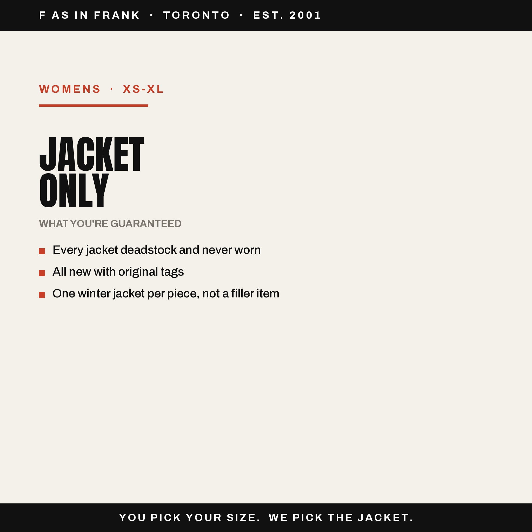 Deadstock Y2K womens winter jacket mystery box, never worn with original tags