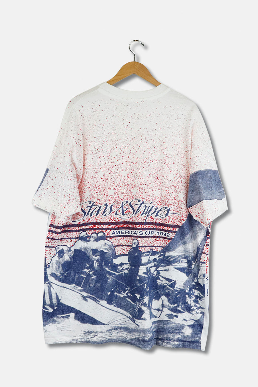 Stars And Stripes T Shirt Sz XL, 2XL Vintage 1992 America's Cup AOP