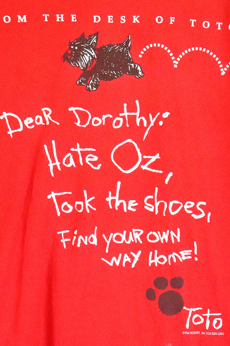 Vintage Wizard Of Oz Toto Letter T Shirt