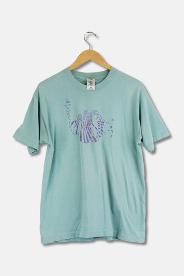 Vintage Funky Striped Fish T Shirt Sz L