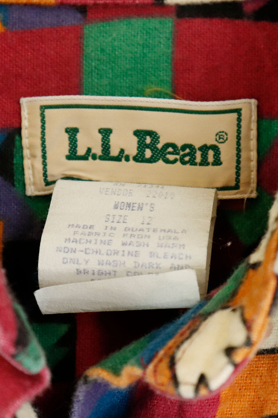 Vintage Multicolour L.L. Bean Patterned Button Up Women's Shirt