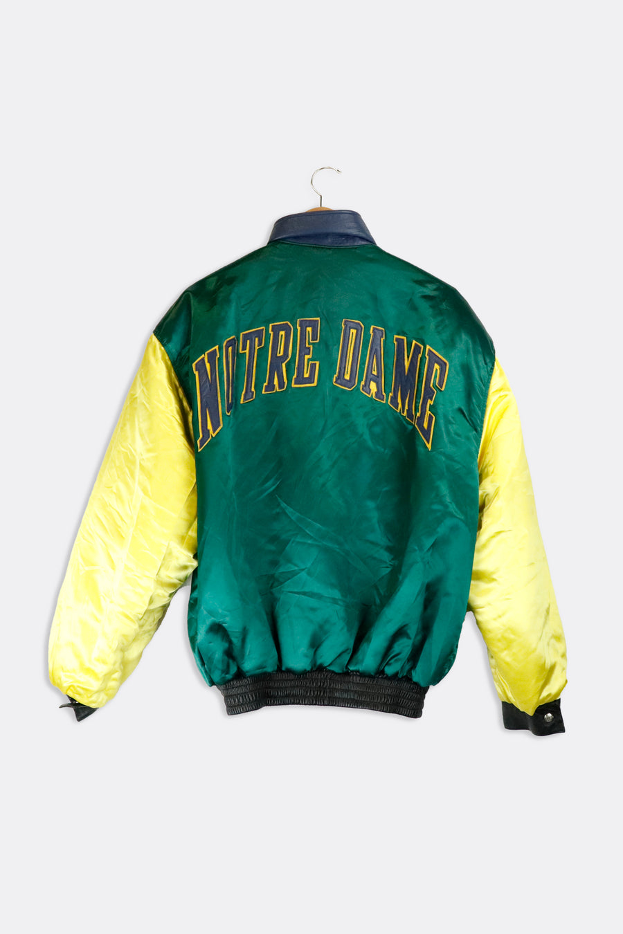 Vintage Jeff Hamilton Notre Dame Fightin' Irish Leather Jacket Sz XL