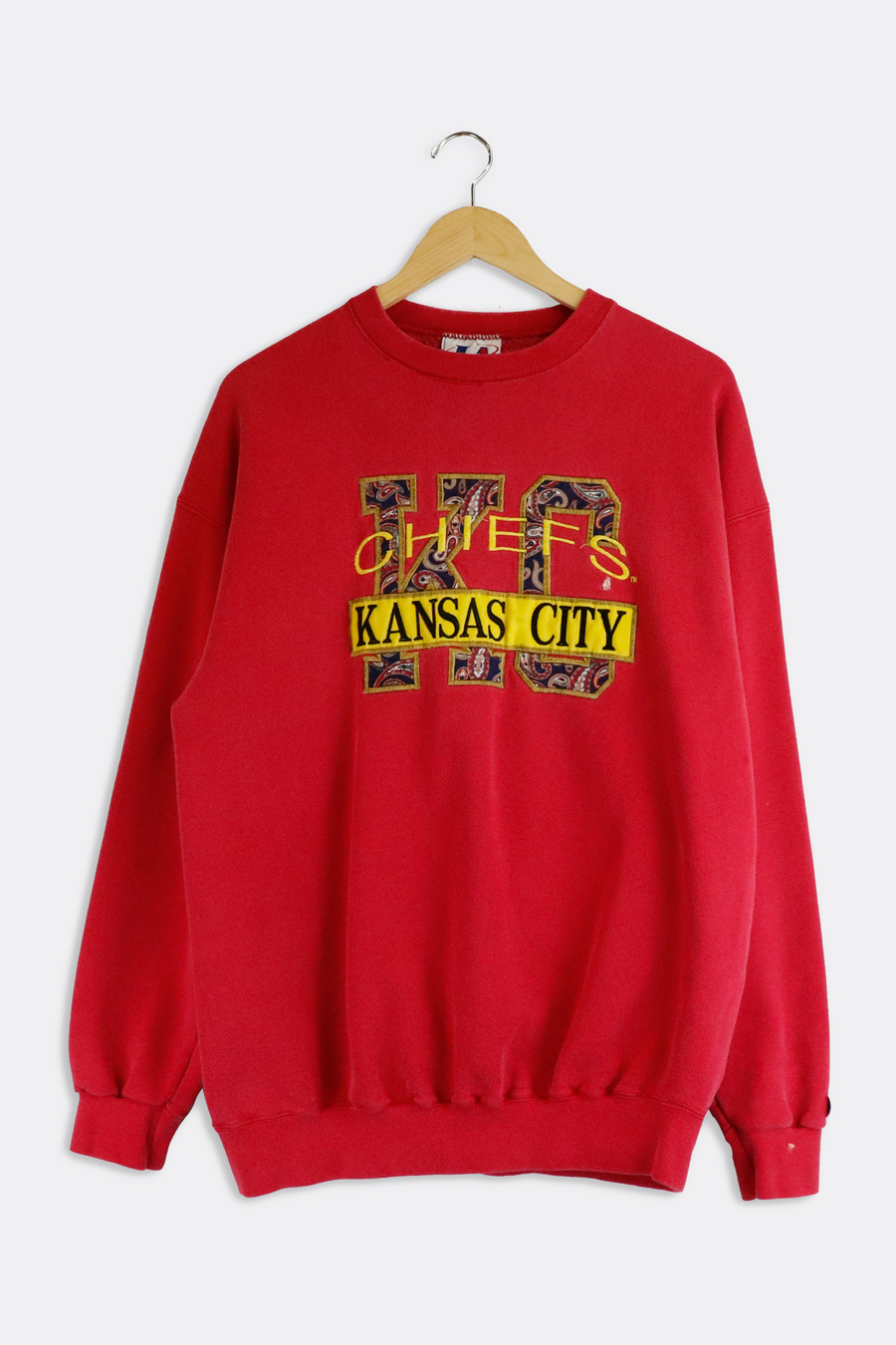 Vintage NFL Kansas City Chiefs Paisley Patches Sweatshirt Sz L