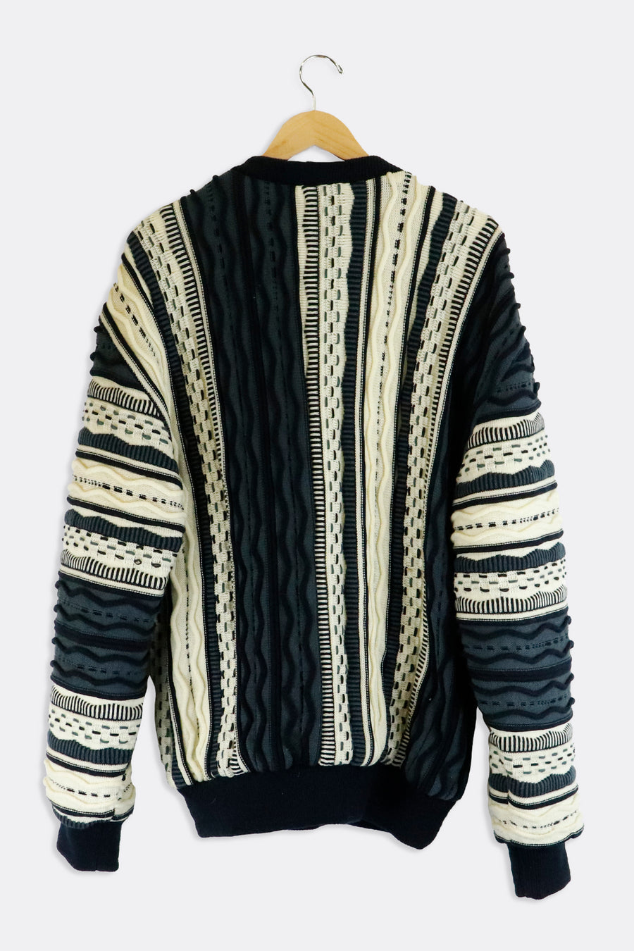 Vintage Leather Coogi Style Sweater Sz M