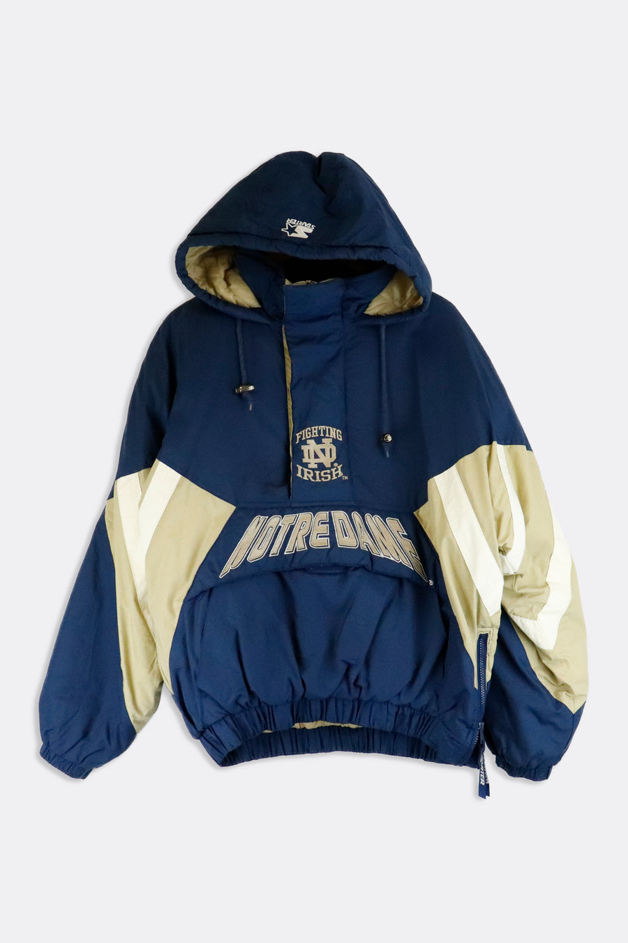 Vintage Starter Notre Dame Fighting Irish Half Zip Puffy Winter Jacket Sz M