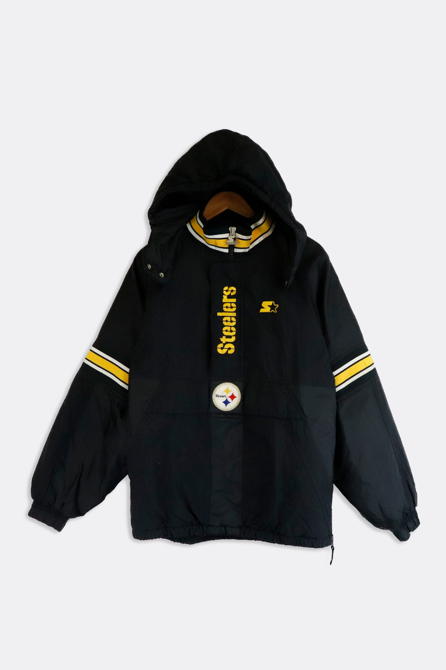 Vintage Starter NFL Pittsburgh Steelers Half Zip Front Pocket Jacket Sz XL