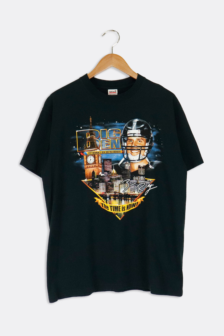 Vintage NFL Big Ben Pittsburgh The Time Is Now Graphic T Shirt Sz L