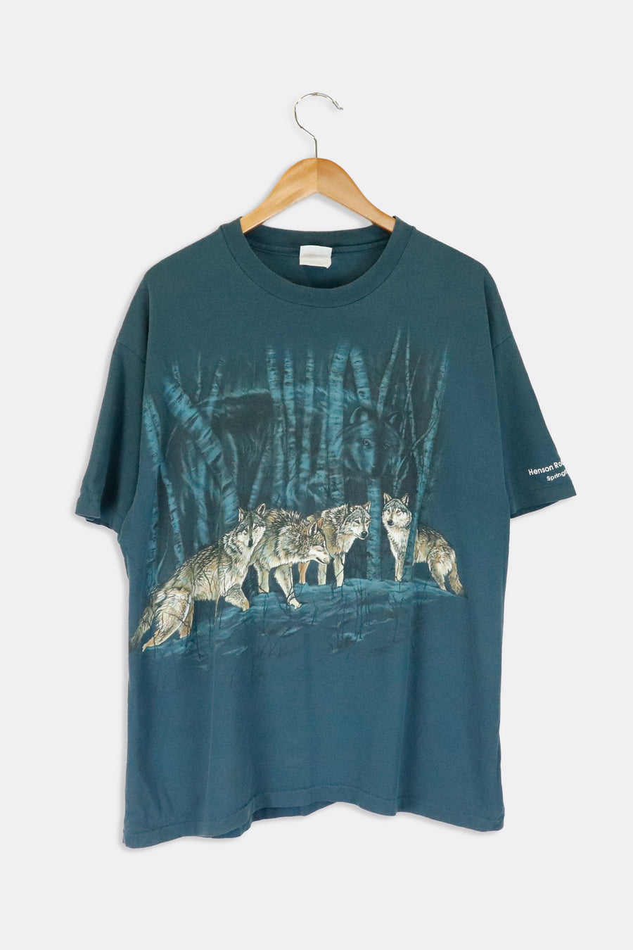 Vintage Wolves Gathering In The Woods Henson Robinson Zoo Graphic T Shirt Sz XL
