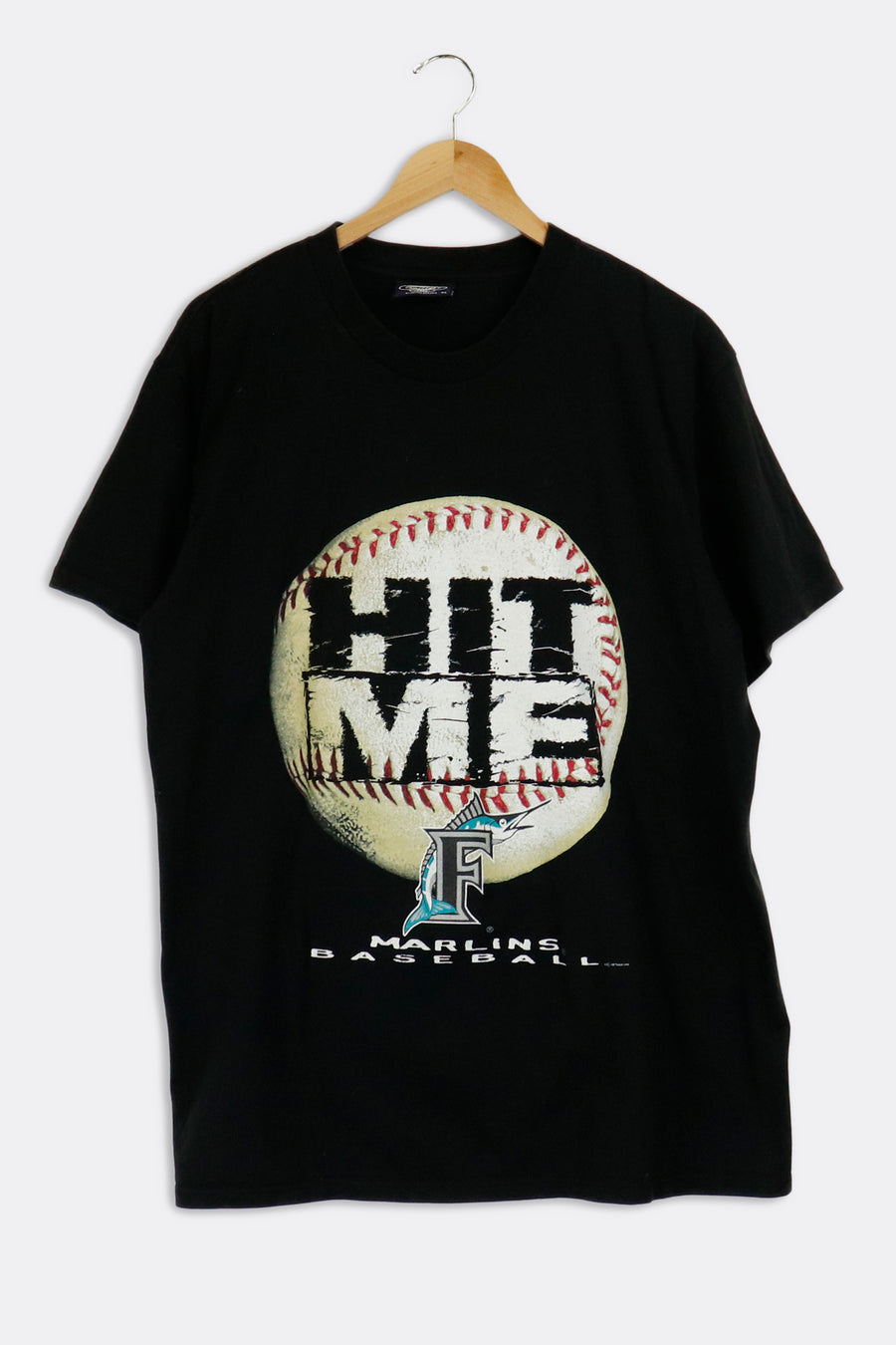 Vintage 1998 Marlins Baseball Hit Me T Shirt Sz XL