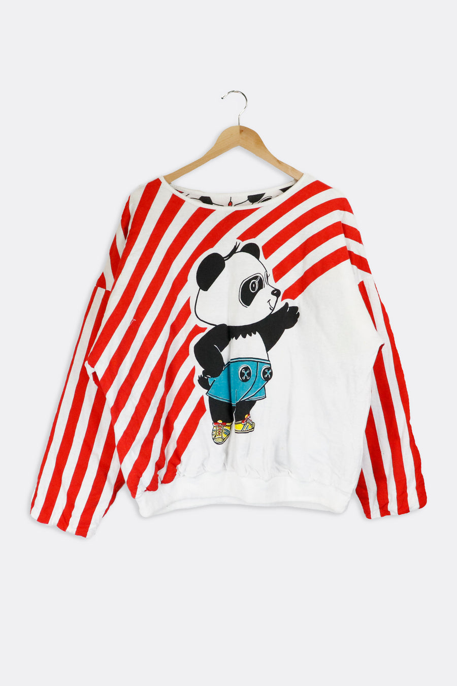 Vintage Reversible Puffed Panda Crewneck Sweatshirt